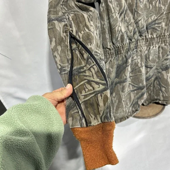 Vintage Mossy Oak Treestand Pocket Jacket Camo Small USA Made Waistband Rare**